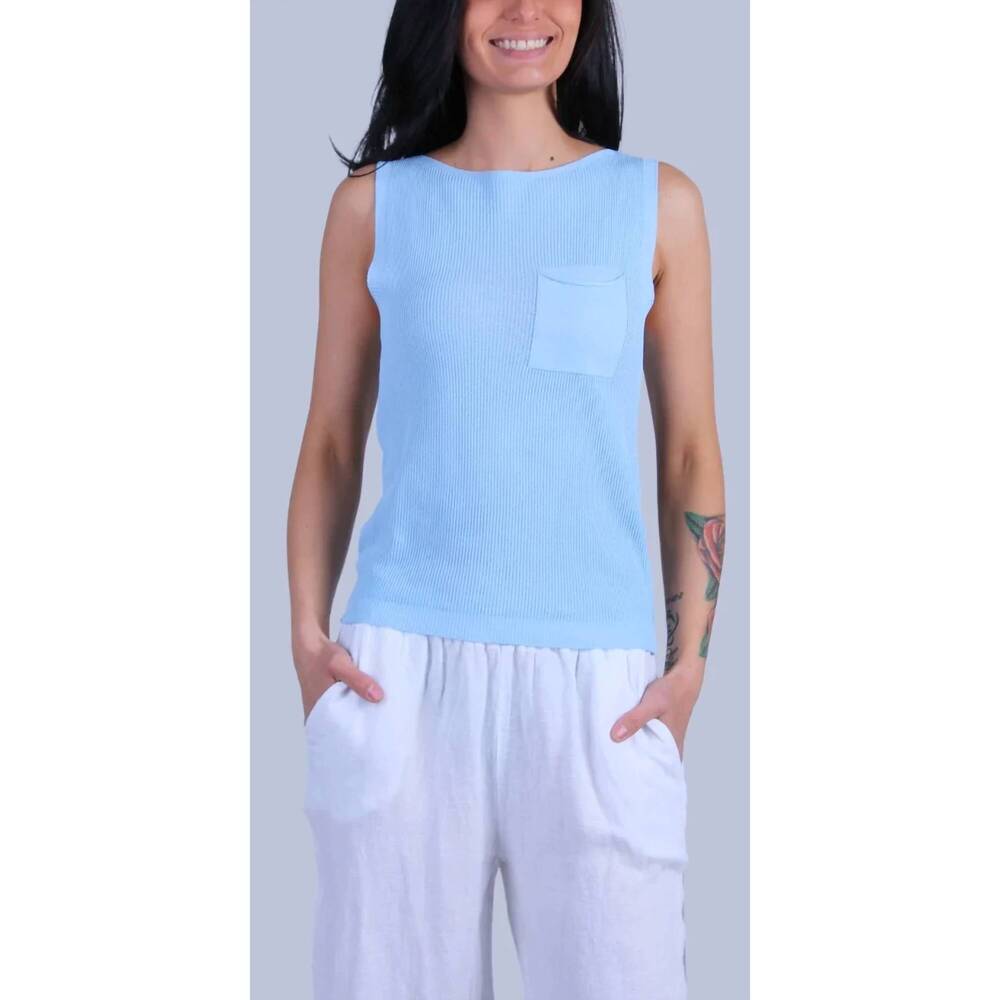 NEW GIGI MODA eva knit top in blue